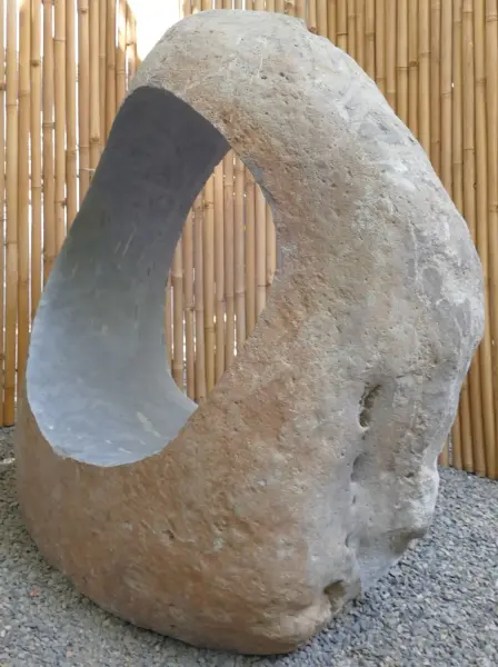 Product image 7 of the product “Garden Object, Unique Riverstone standing cut out big hole,  Height about 140cm. ”